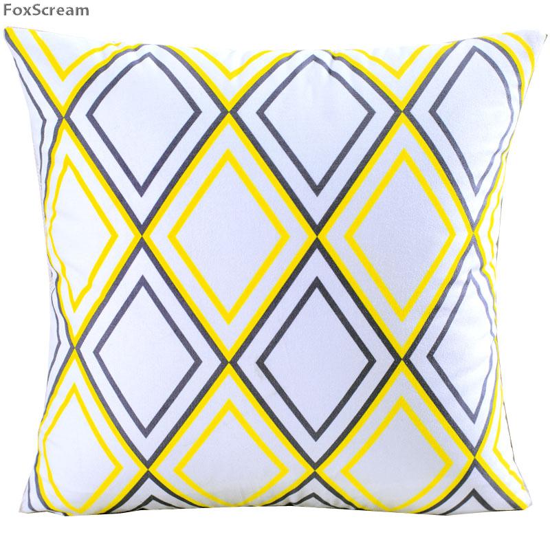 Nordic Style Decorative Pillows Cushion Yellow Gray Geometric Cases Cover Home Decor Black White