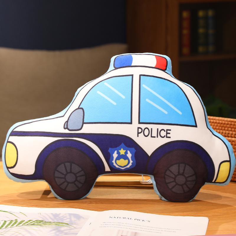 Cartoon Transport Serie Plüschtiere Stofftiere Bedrucktes Flugzeug Polizeiauto Taxi Motorrad Kissen Gemütliches Rückenkissen Heimdekoration 40cm -55cm