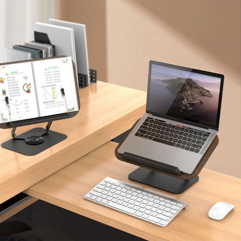 MultiAngle Rotating Laptop and Tablet Stand Foldable and Adjustable Reading Stand with Spring Clip for Easy Travel