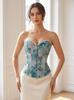 Vintage Fransk Fiskbens Bandeau Bustier Topp - Damformande Korsett