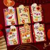6 pieces Cartoon Red Envelopes Fortune Cat Festive Lucky Money Bag Blessing Traditional New Year Lucky Packets Festive Gifting