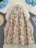 2026 European Spring Embroidered Midi Skirt with Light Luxury and Large Hem for Women