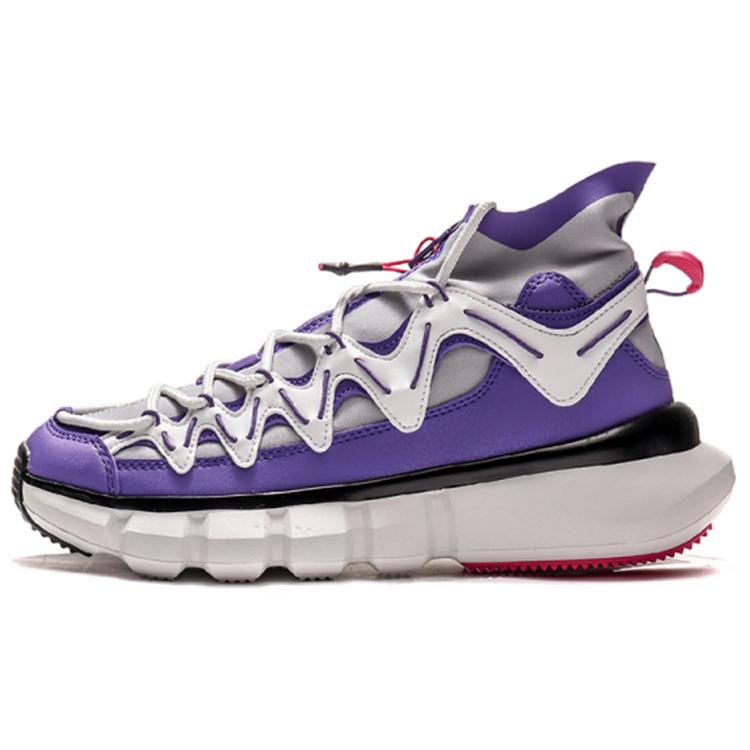 

new LiNing Essence 2.3 Anti Slip Wear Resistant High Top Vintage Basketball Shoes Women s Purple 37