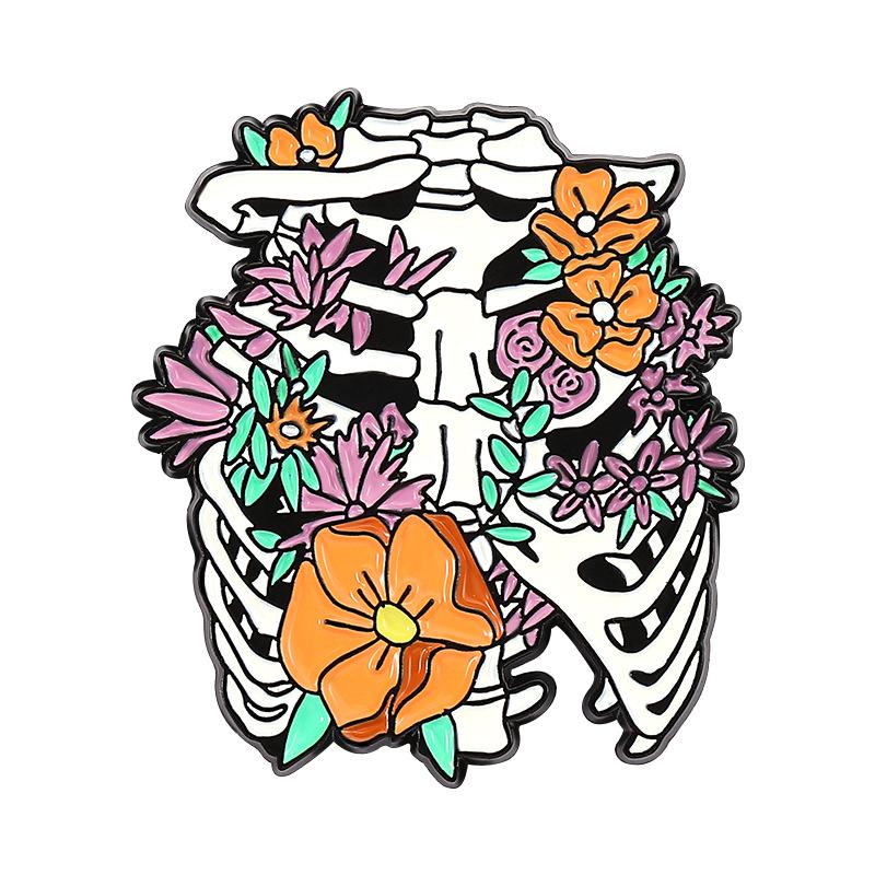 Medical Organs Enamel Brooch Heart Chest Brain Stomach Spine Women Uterus Lung Teeth Creative Metal Badge Punk Lapel Pin Jewelry