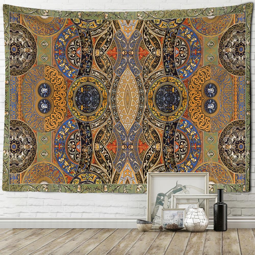 Disc Ornament Pattern Tapestry Psychedelic Witchcraft Boho Aesthetic Room Art Wall Hanging Bedroom Decor