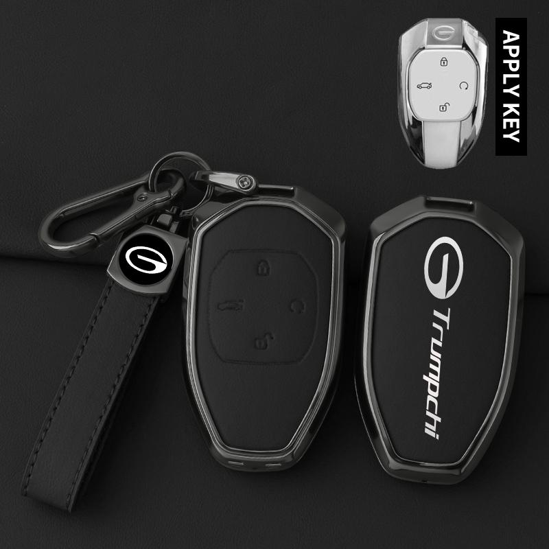 For GAC Trumpchi Key Case GS4 GM8 GA4 GS5 GS3 GA3 GA6 SGS7 GS8 Car Remote Key Fob Zinc Alloy Leather Key Case Case Car Key Case