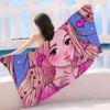 Pretty Girl Bath Towel Microfiber Soft Water Absorbing Breathable For Girl Kids Decorative Cartoon Beach Towel