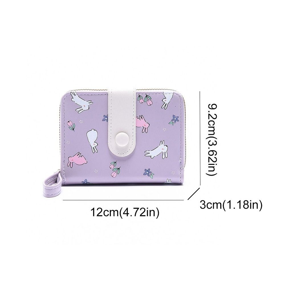 Multi-card Slot Rabbit Folding Wallet Lovely PU Leather Wallet Sweet Rabbit Purse Bag  Women