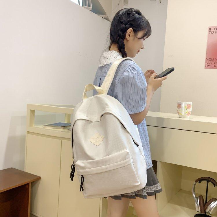 Schoolbag Korean version of female ins Mori series simple solid color versatile large capacity schoolbag junior high school student backpack