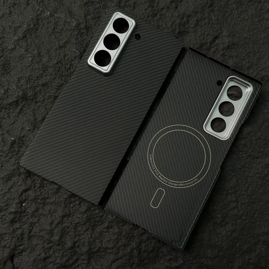 Kevlar Suitable for Samsung W25 Kevlar Mobile Phone Case Magnetic Absorbing W25 Ultra Thin Aramid Fiber Protective Case