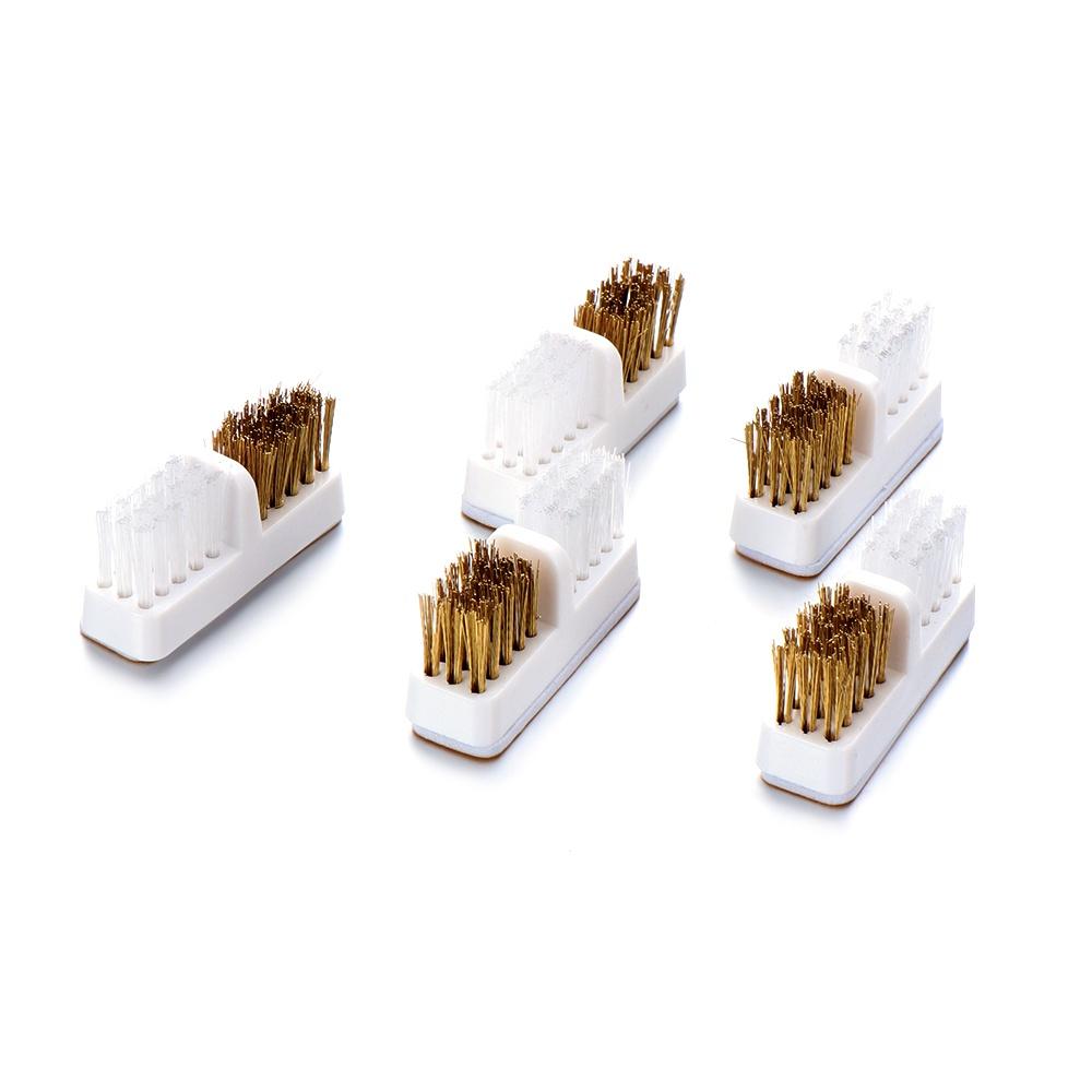 1 Stück Kunststoff-Nagelbürste Reinigungsbohrer Schleifkopf Tragbarer Reiniger Doppelseitige Bürste UV-Gel-Nagelkunstpflege Staubentfernung Maniküre-Werkzeuge