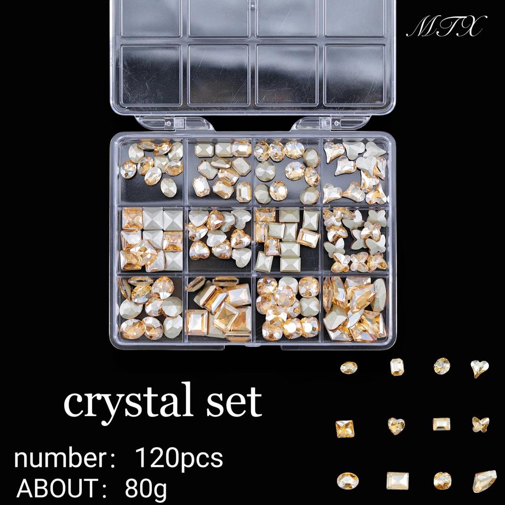 Pointed Bottom Drill Heterosexual Mixed Diamond Nail Art Jewelry Mixed Style Mixed Round Glass Diamond Rhinestone Nail Decoration