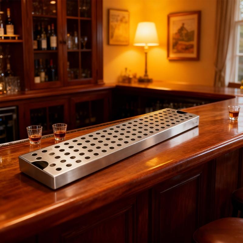 Portable Stainless Steel Drainer for High Traffics Restaurants Drip Tray Draining Rack for Coffee Shop Utensils