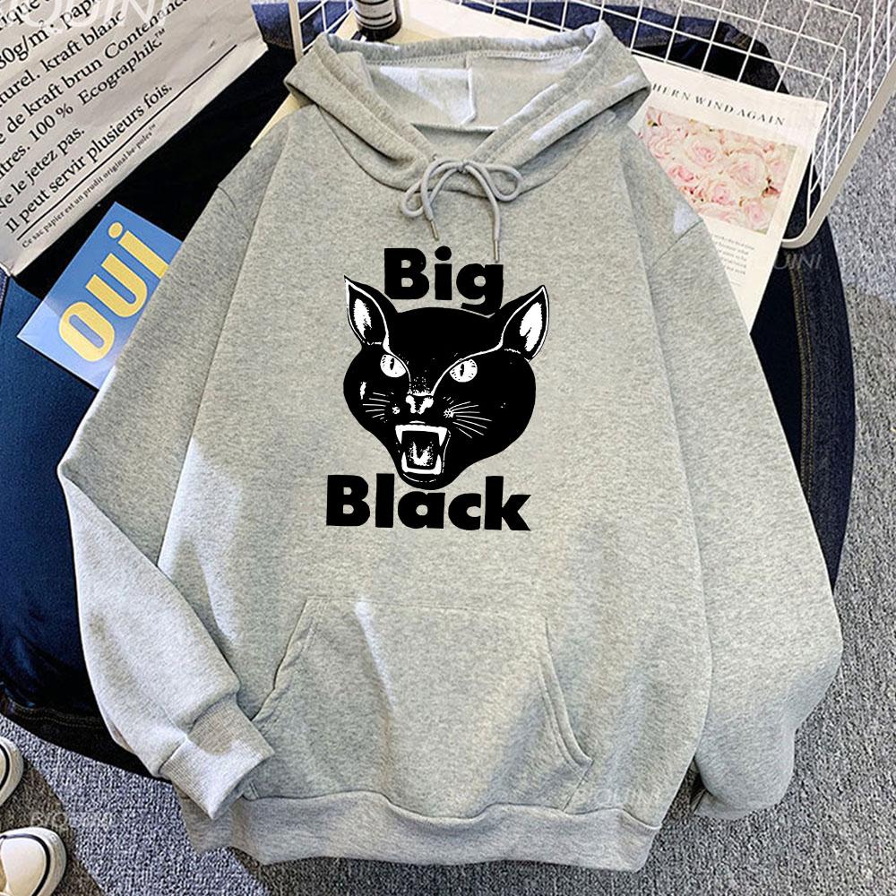 Big Black Band Hoodies CAT Graphic Printing Sweatshirts Heavy Mental Style Pullovers Hooded Men Women Clothes