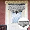 Perdele pentru fereastră, respirabilă, lavabilă, manopera fină, moale, groază, reutilizabilă, poliester, tematică de Halloween, drapaj decorative pentru fereastră, accesorii pentru casă
