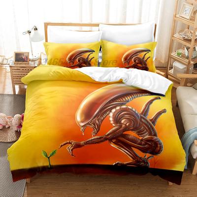 Set Biancheria da Letto Alieno Singolo Twin Full Queen King Size Set Letto Adulto Bambino Camera da Letto Set Copripiumino Set Lenzuola 3D Xenomorfo