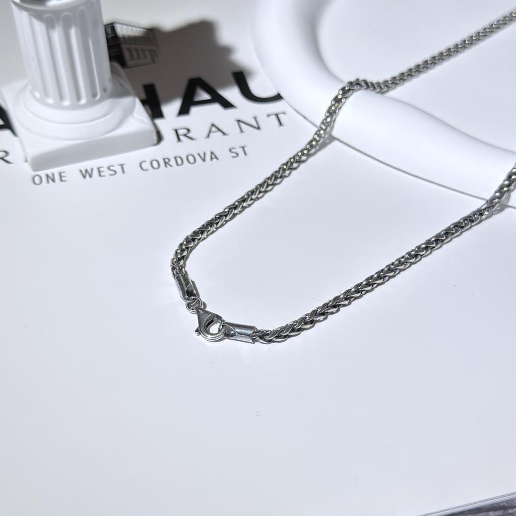 S925 Sterling Silver Round Chopin Chain Necklace for Men - Niche Design, Versatile, Light Luxury Style, Long Sweater Chain for Autumn and Winter.