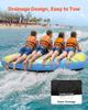 Towable Tube for Boating, 4 Riders Inflatable Boat Tubes and Towables, 308 Kg Capacity Water Sport Towable Tube for Boat To Pull - with Fins, Full