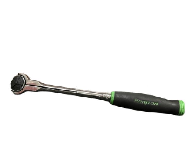 

Used Snap-o 3/8 13 long Soft Grip Round SWIVEL Head Ratchet FHNF100 Green-JM