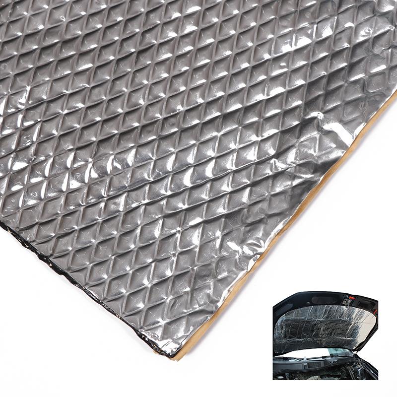 1 Piece Engine Bonnet Firewall Noise Proofing Deadener Anti-Noise Pads 2Mm Aluminum Foil Car Sound Heat Insulation Cotton Mats