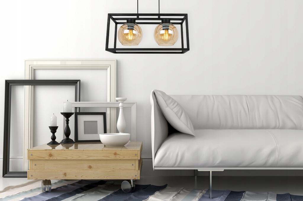 HANGING LAMP CAGE ELEGANT GLASS BALL HONEY