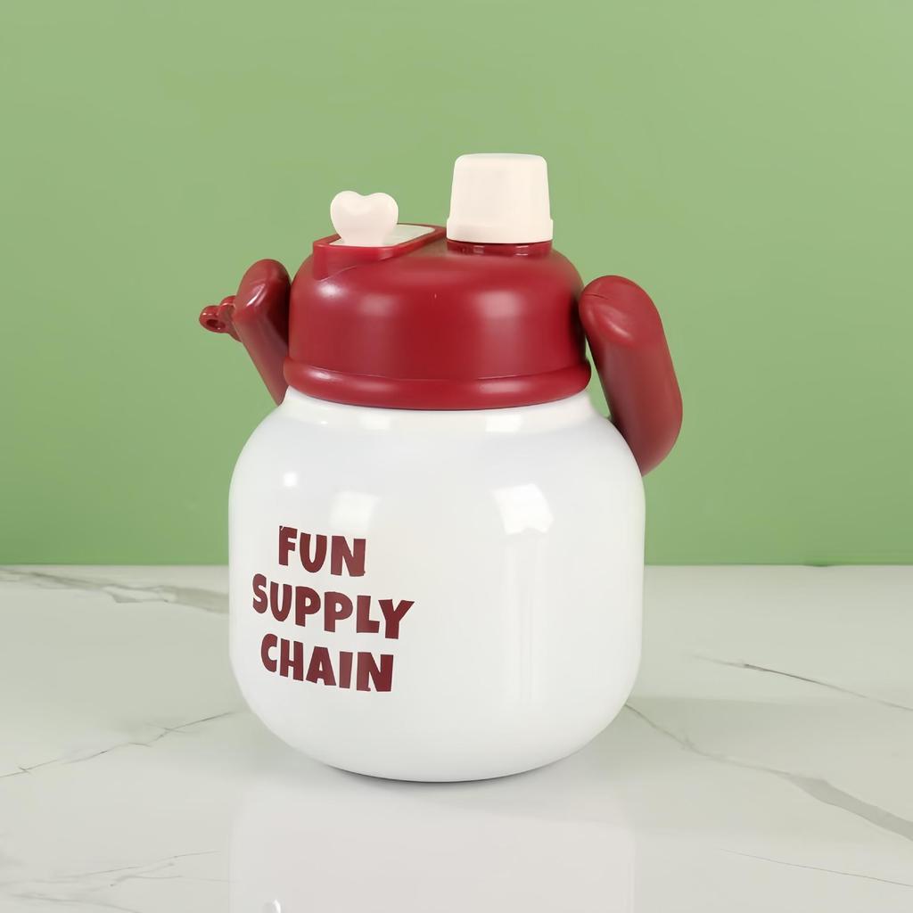 Large-Capacity Cartoon Kids' Water Cup with Straw & Tea Filter