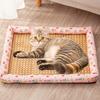 Pet Cooling Mat Summer Cooling Dog Bed Mat Washable Cooling Rattan Mat with Raised Edge Non-slip Bottom for Cats And Dogs