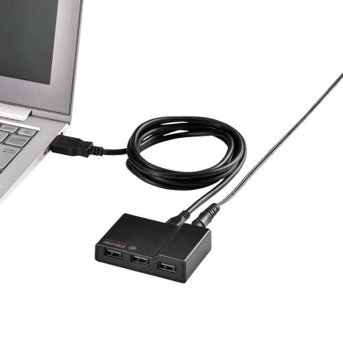 BUFFALO 4-port self-powered hub with power-linked power saving function, white BSH4AE12WH