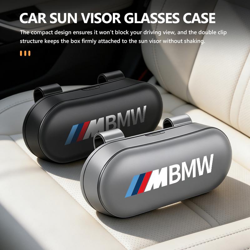 AAA1 Car Sun Visor Glasses Box Sunglasses Auto Interior Universal For BMW 1 3 5 7 Series M F01 F20 F10 F13 E52 E53 E60 E93