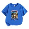 Kids Boys Girls 100% Cotton Crew Neck Short Sleeve T-Shirt, Just A Girl Loves Dogs Print Casual Cute Puppy Animal Pattern Comfortable Breathable Summe