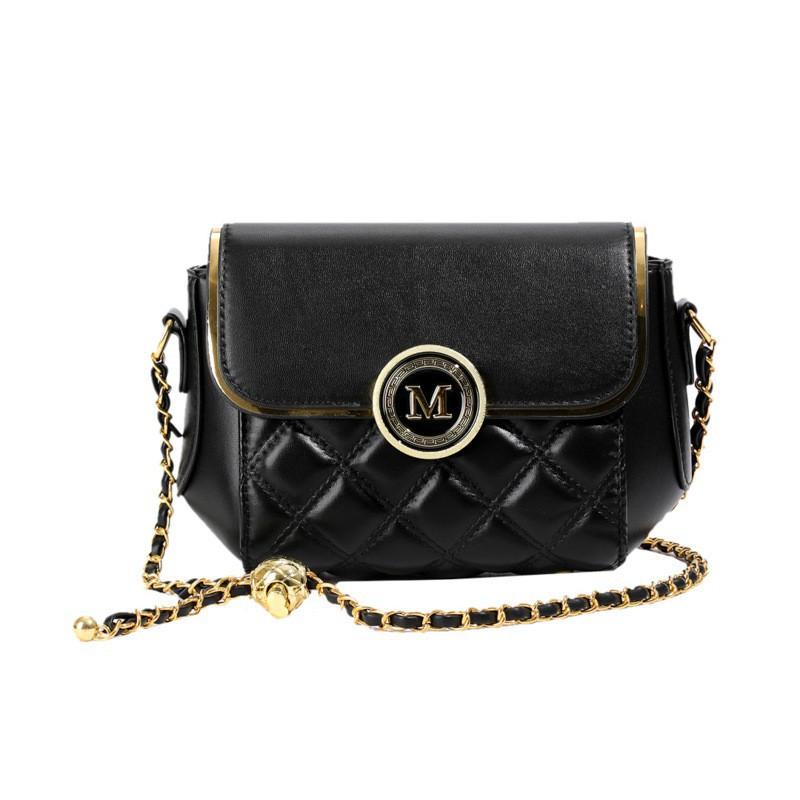 Ring-grid Chain Bag Women 2025 New Niche Design Fashionable Texture Western-style One-shoulder Cross-body Commuting Small Square
