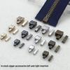 Metal Resin Nylon Zipper Repair Kit: Single/Double Open Socket Base for DIY Zippers