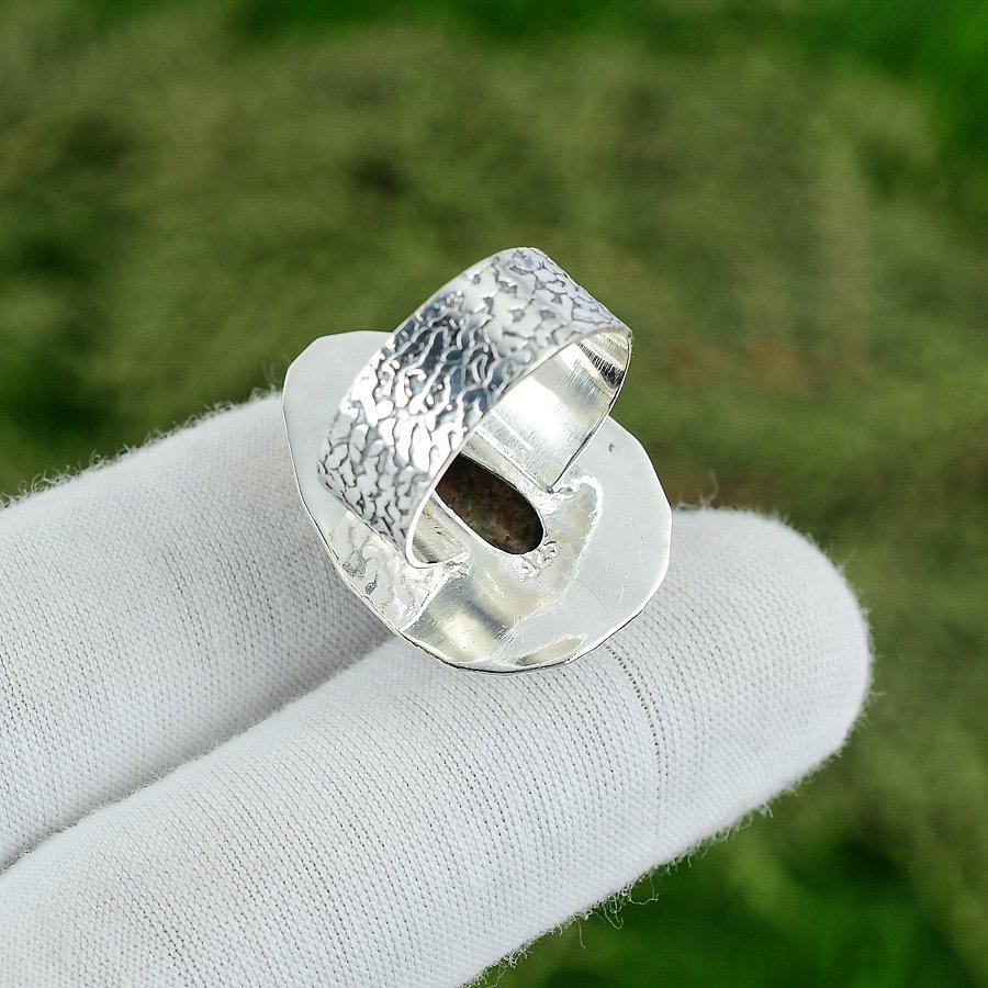 Sisters Day Sale Unakite Stone Stackable Ring Jewelry 925 Sterling Silver US 8.5