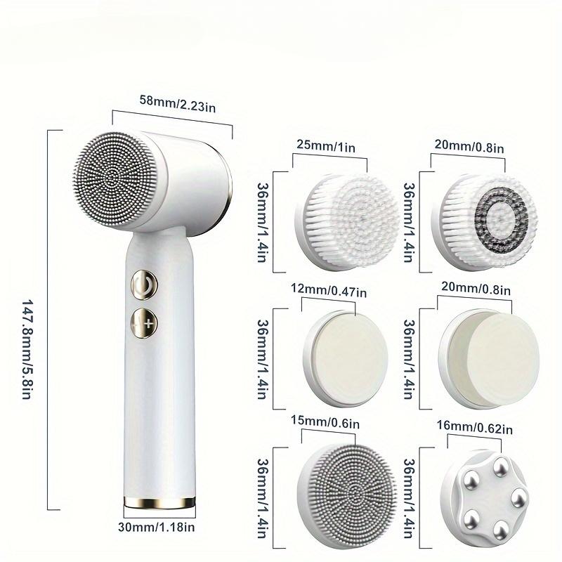 6-in-1 Elektrische Gesichtsreinigungsbürste – Tiefenreinigung der Poren, Peeling & Massage – 6 austauschbare Bürstenköpfe Wasserdichte & wiederaufladbare Reinigungsbürste