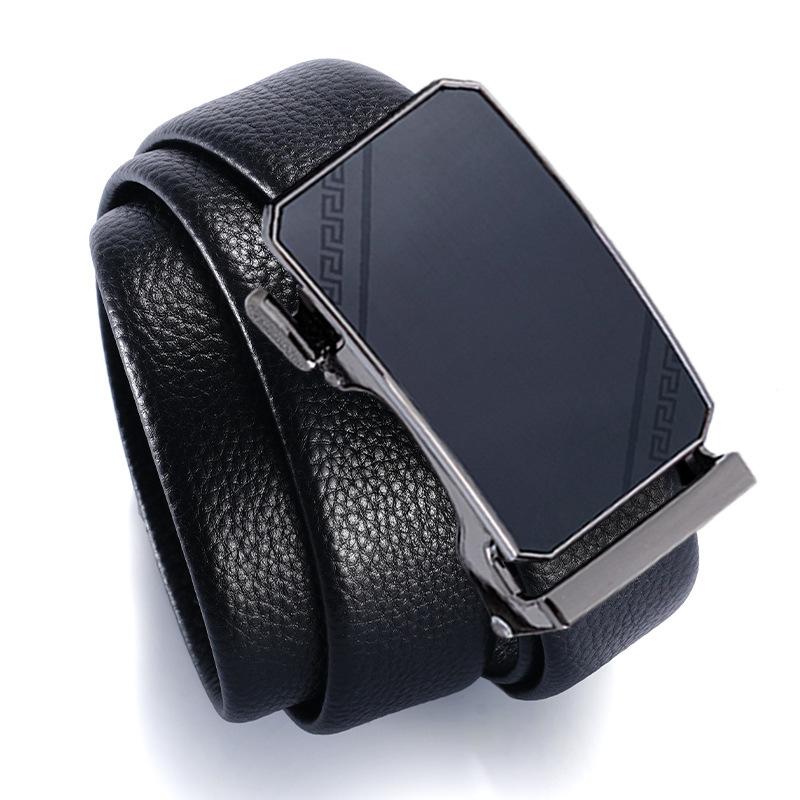 Automatic Buckle Belt for Men's Head Layer Cowhide Belt for Men's Suit Belt Casual Business Belt