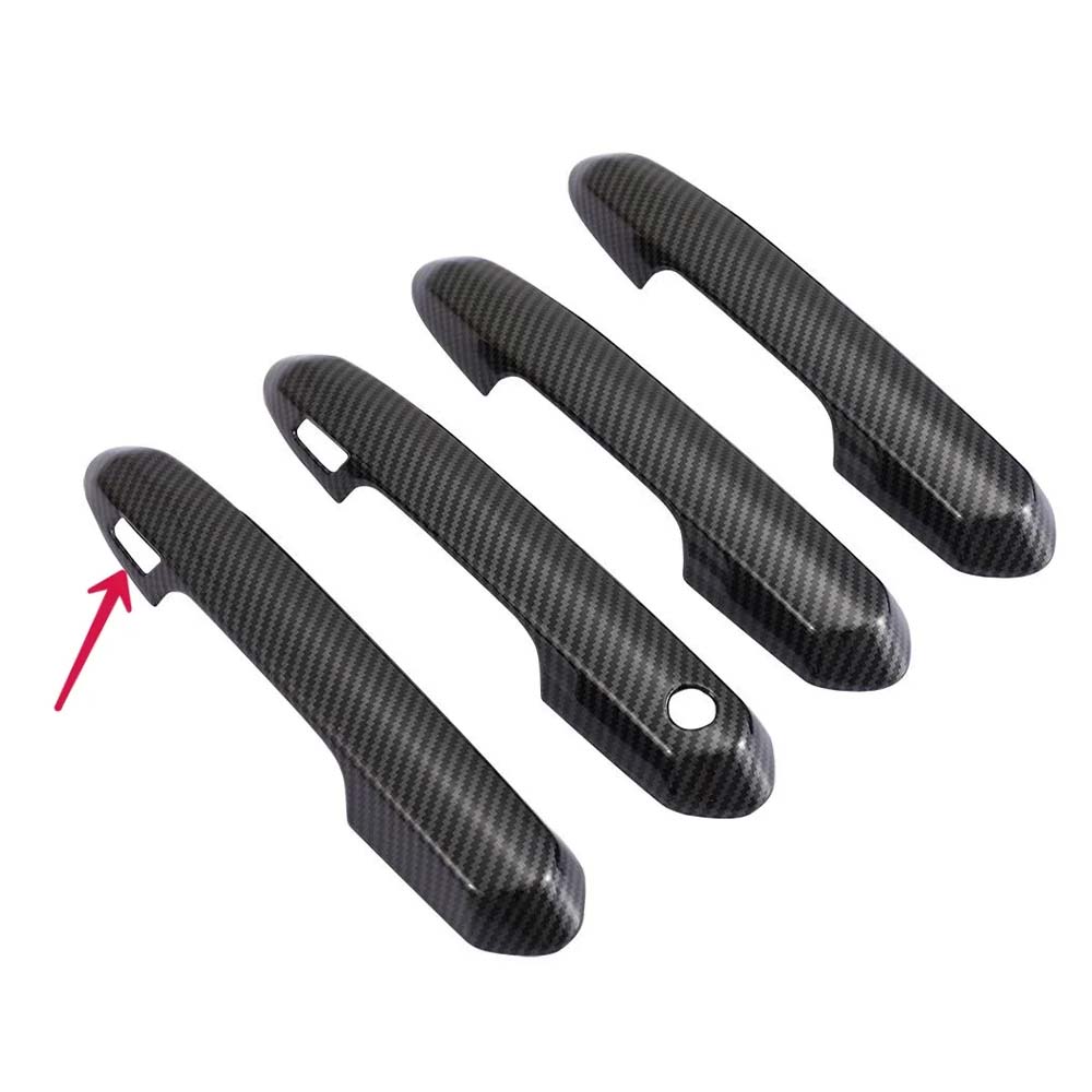 Car Decoration Door Bowl Handle Cover For Toyota Highlander XU70    Carbon Fiber Chrome Silver Cars Accessories