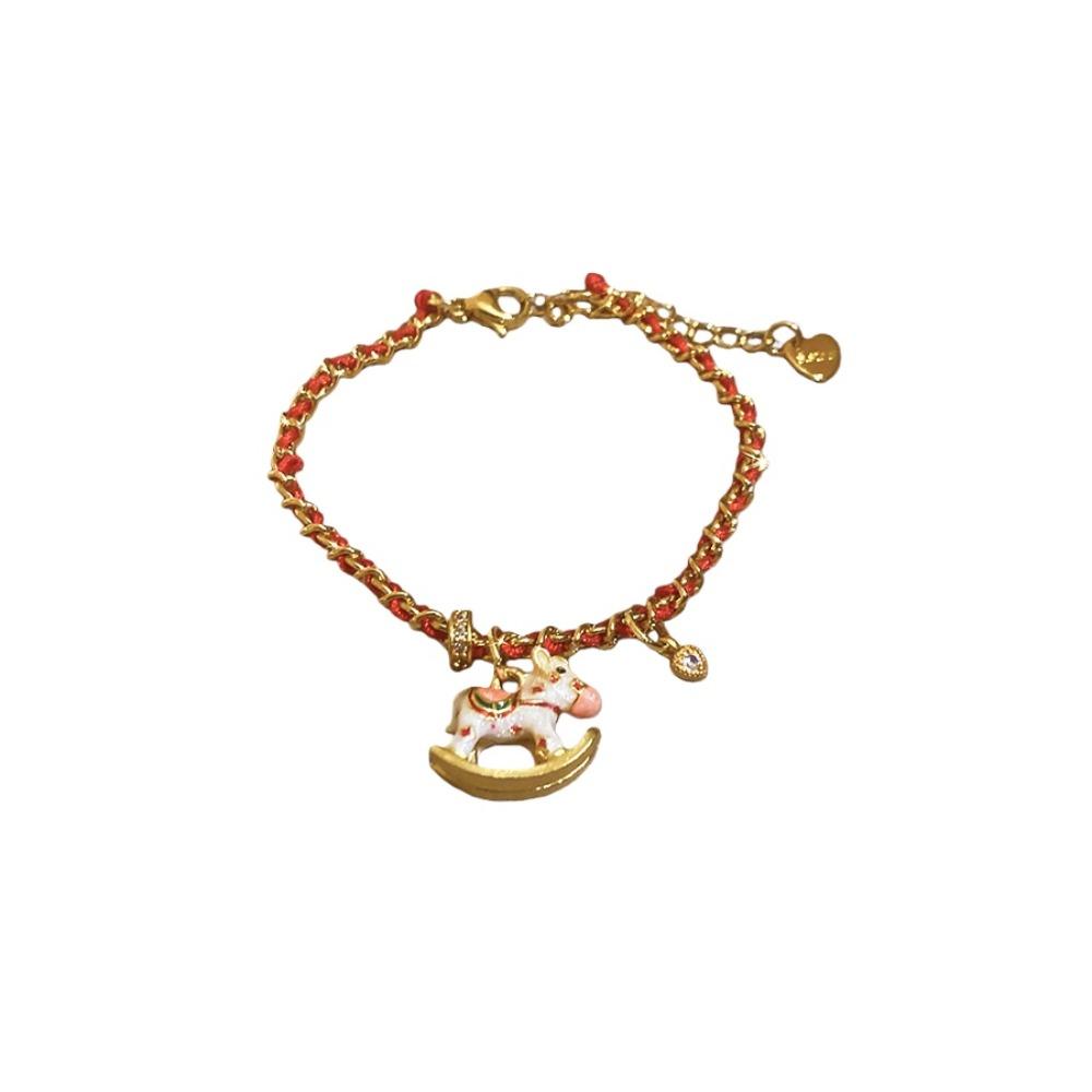 Chinese Horse Year Zodiac Horse Beads Bracelets Calabash Chinese Style Bangle  Couple