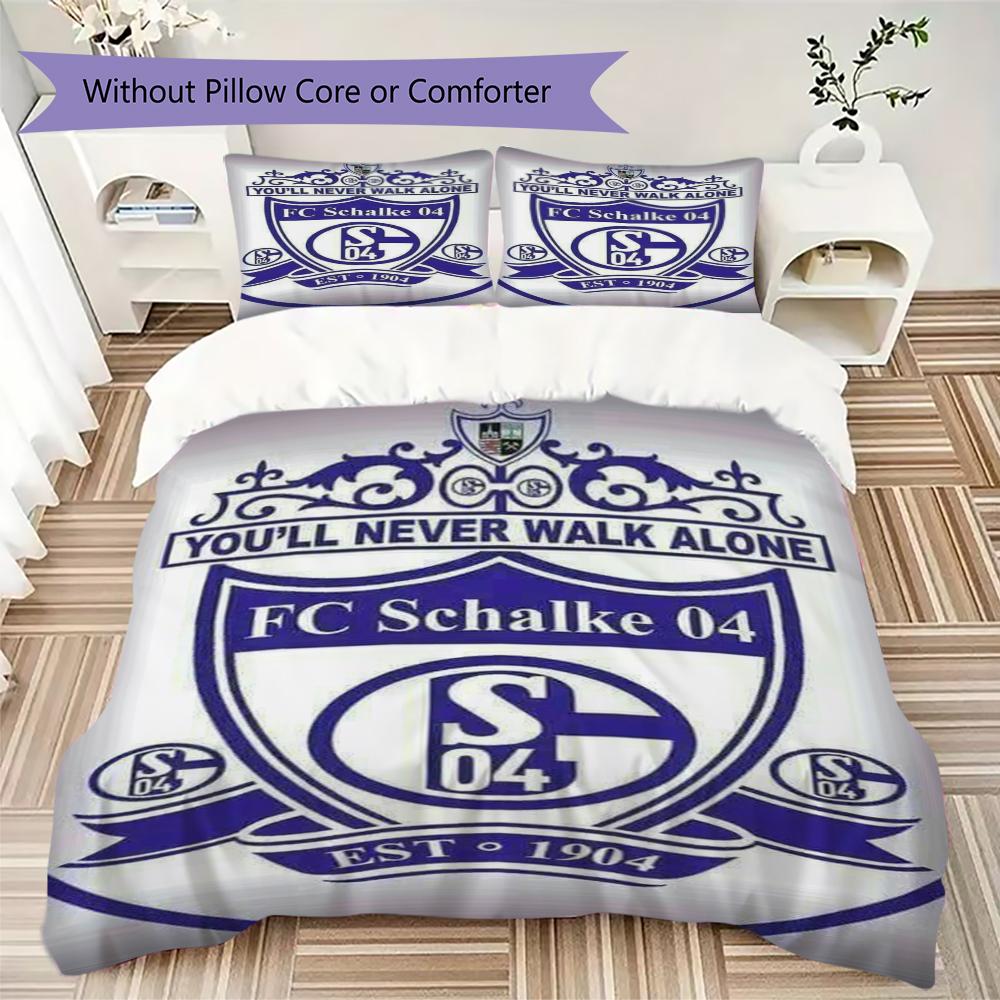 Set Copripiumino Schalke 04 Federa Decorazione Casa Regalo di Compleanno (1 * copripiumino + 2 * federe senza imbottitura)147