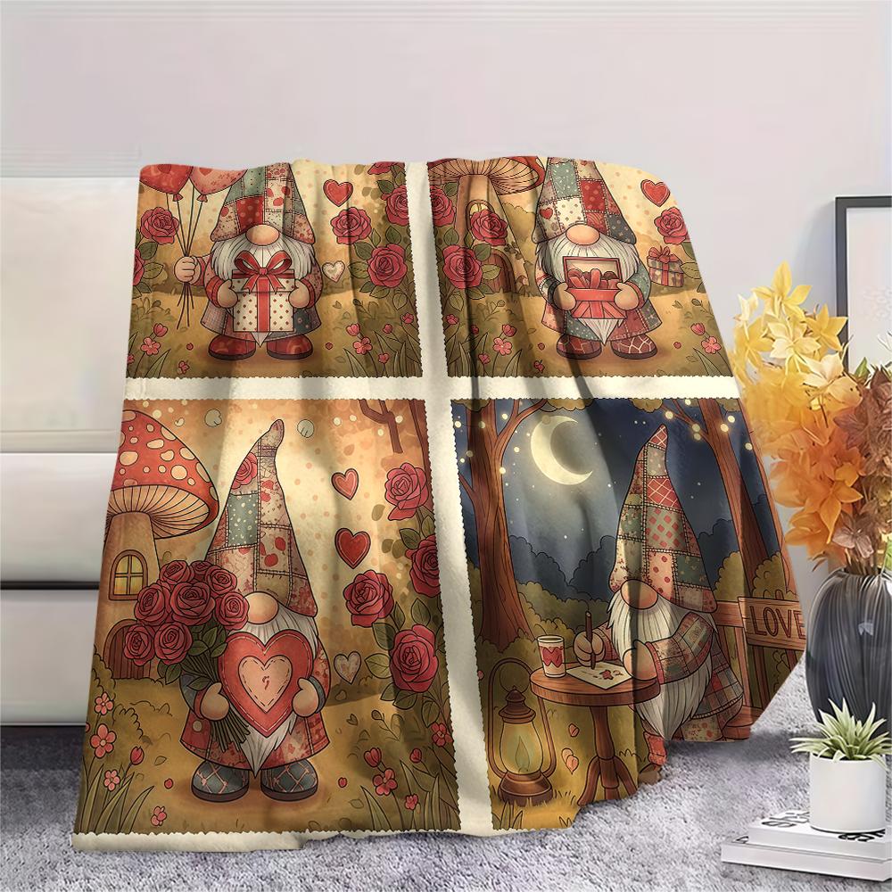 1 Stück Valentinstag Druck Flanelldecke, Hohe Qualität, Bequem für Alle Jahreszeiten, Heimdekoration, Perfekt für Weihnachten, Geburtstagsgeschenk
