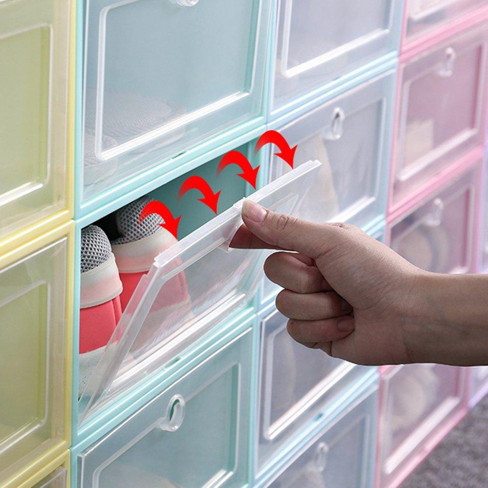 Cosme Transparent Plastic Shoe Box Shoe Storage Box Flip Cover Shoe Box ...