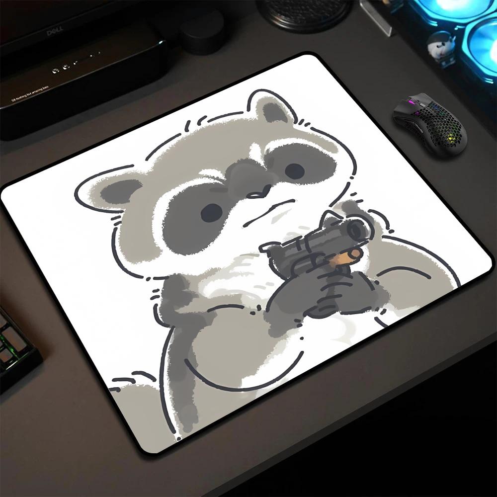 1PC XS Raccoon Mouse Pad Small Gamer Desk Mat Square Gaming Office Accessories Mousepad PC Rubber Keyboard Table Mats 500x500mm