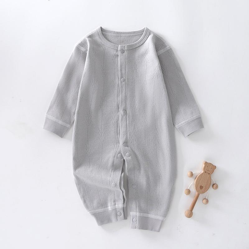 Newborn Baby Pure Cotton Rompers Infant Toddler Spring Summer Long-Sleeved Daily Jumpsuit Clothes for Boys and Girls Lightweight Cool Bodysuit