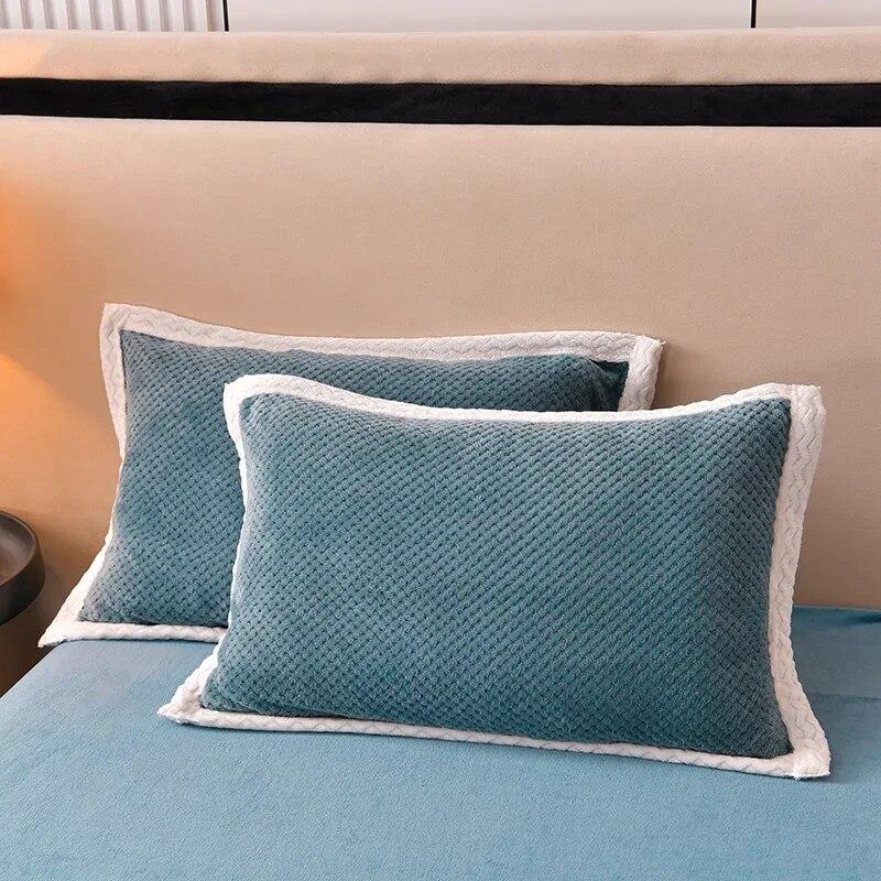 Cheap Baby Cashmere Velvet Duvet Cover for Bedroom Thicken Blue