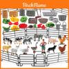Farm Scene Animal Models Set Pvc Farm Animal And Vegetables Figure Toy For Kids Play And Decoration