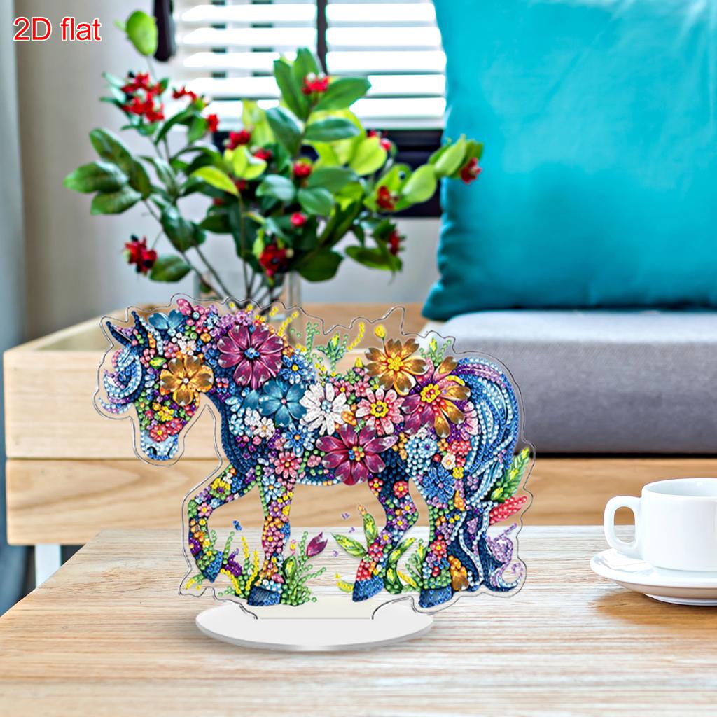 Flower Animal DIY 2D Flat Acrylic Diamond Art Decorations Crystal Art Craft Decoration for Living Room Home Office Decoration