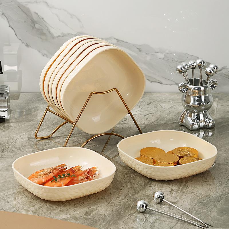 Snack Snack Plate Can Be Microwave Oven Fruit Plate Household Living Room Coffee Table Candy Plate Front Desk Exquisite Small Fruit Plate