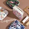 Creative Pvc Sanitary Pads Bag  Floral Print Large Capacity Multipurpose Coin Purse Portable Cosmetic Storage Bag
