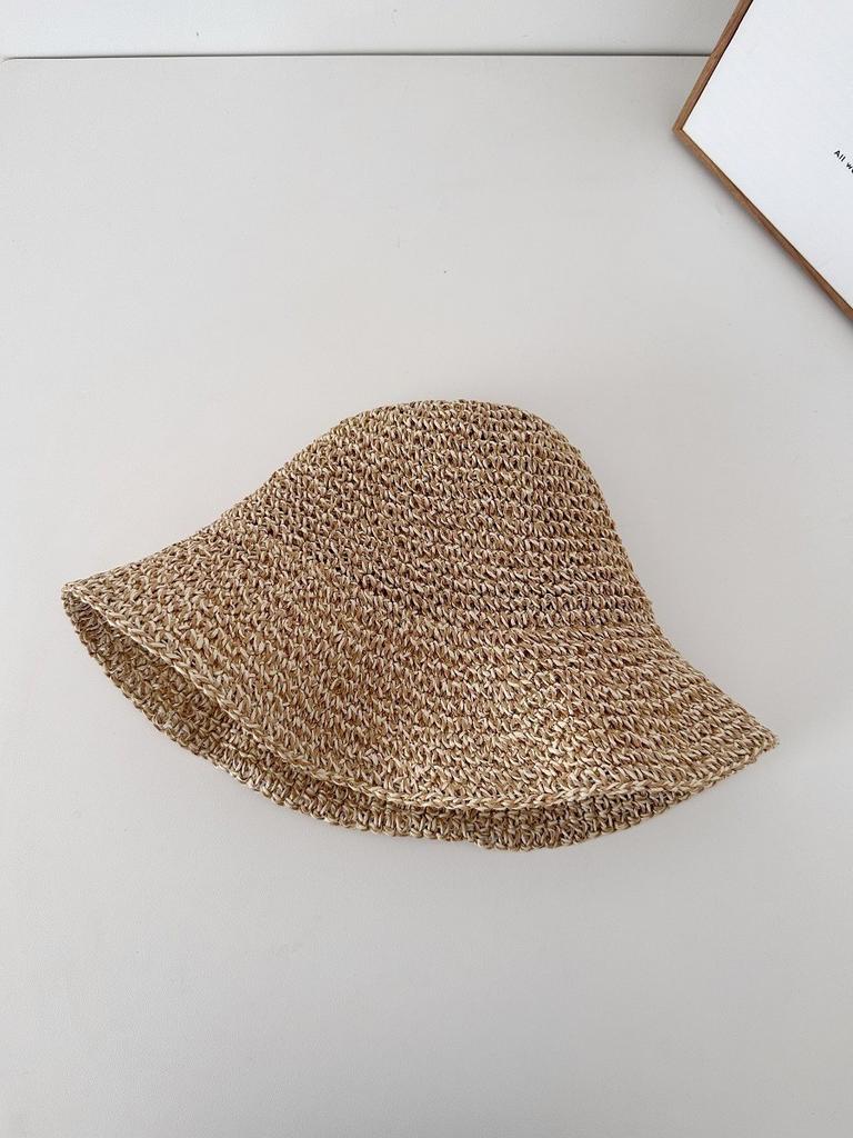 Summer Straw Hat Women's Foldable Versatile Sunscreen Sun Hat Sun Hat Children's Basin Hat Japanese Literary Fisherman