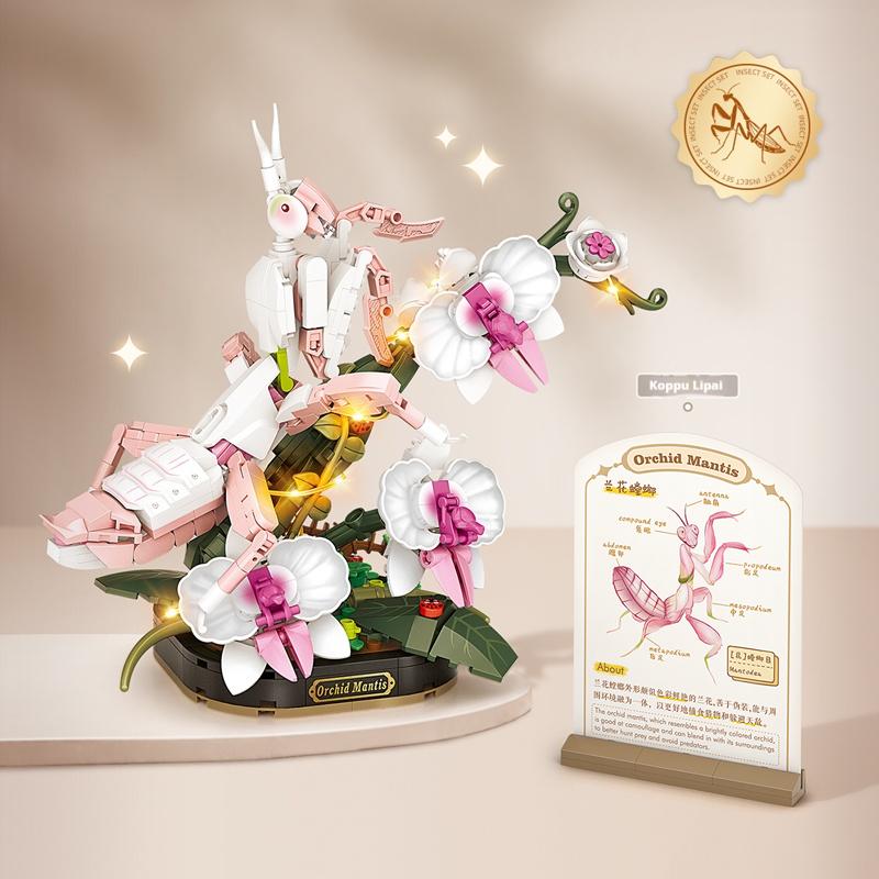 LOZ kinderspeelgoed set met kleine bouwstenen serie insecten gele bij tijger vlinder model assemblage meisjesspeelgoed cadeau