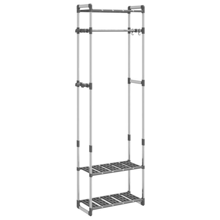 VidaXL Porte-vêtements à 3 niveaux Argenté 59x29x192 cm Aluminium 344385